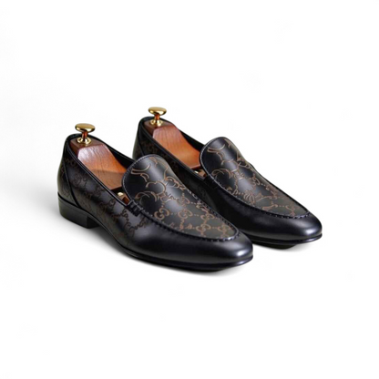 AS - TAZ"Luxury Laser Engraved Leather Loafers for Men