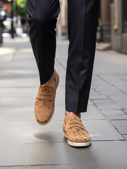 Premium Beige Designer Loafers for Men | Stylish Slip-On Shoes