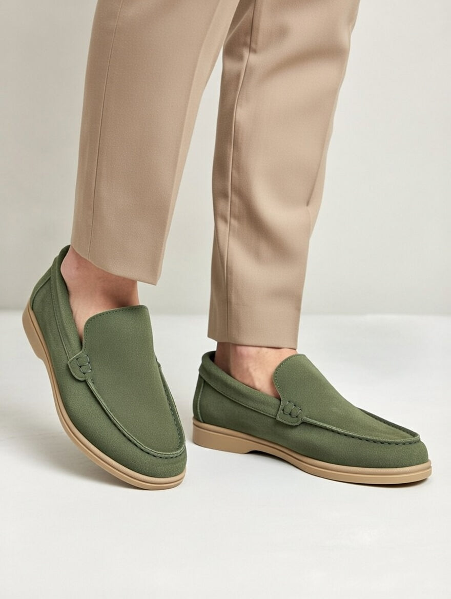 Men’s Beige Suede Loafers – Comfortable Slip-On Casual & Smart Shoes