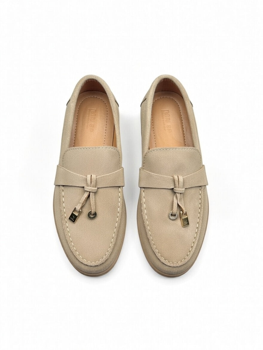 Kintak"Men’s Beige Suede Loafers