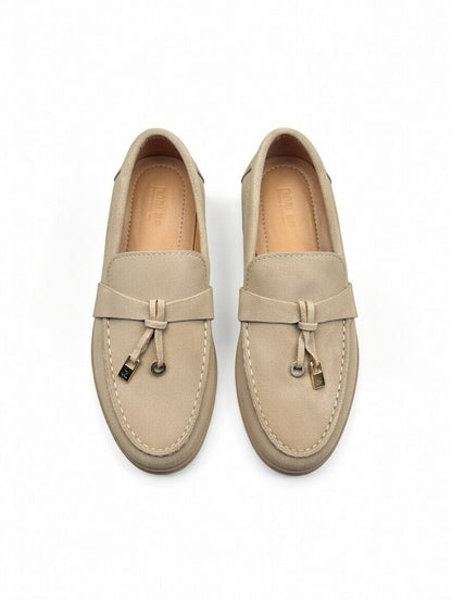 Kintak"Men’s Beige Suede Loafers