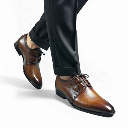 AS - Khab"Men’s Luxury Brown Leather Oxford Dress Shoes