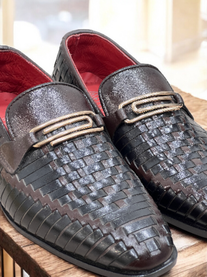 AS -handwoven all leather mocation