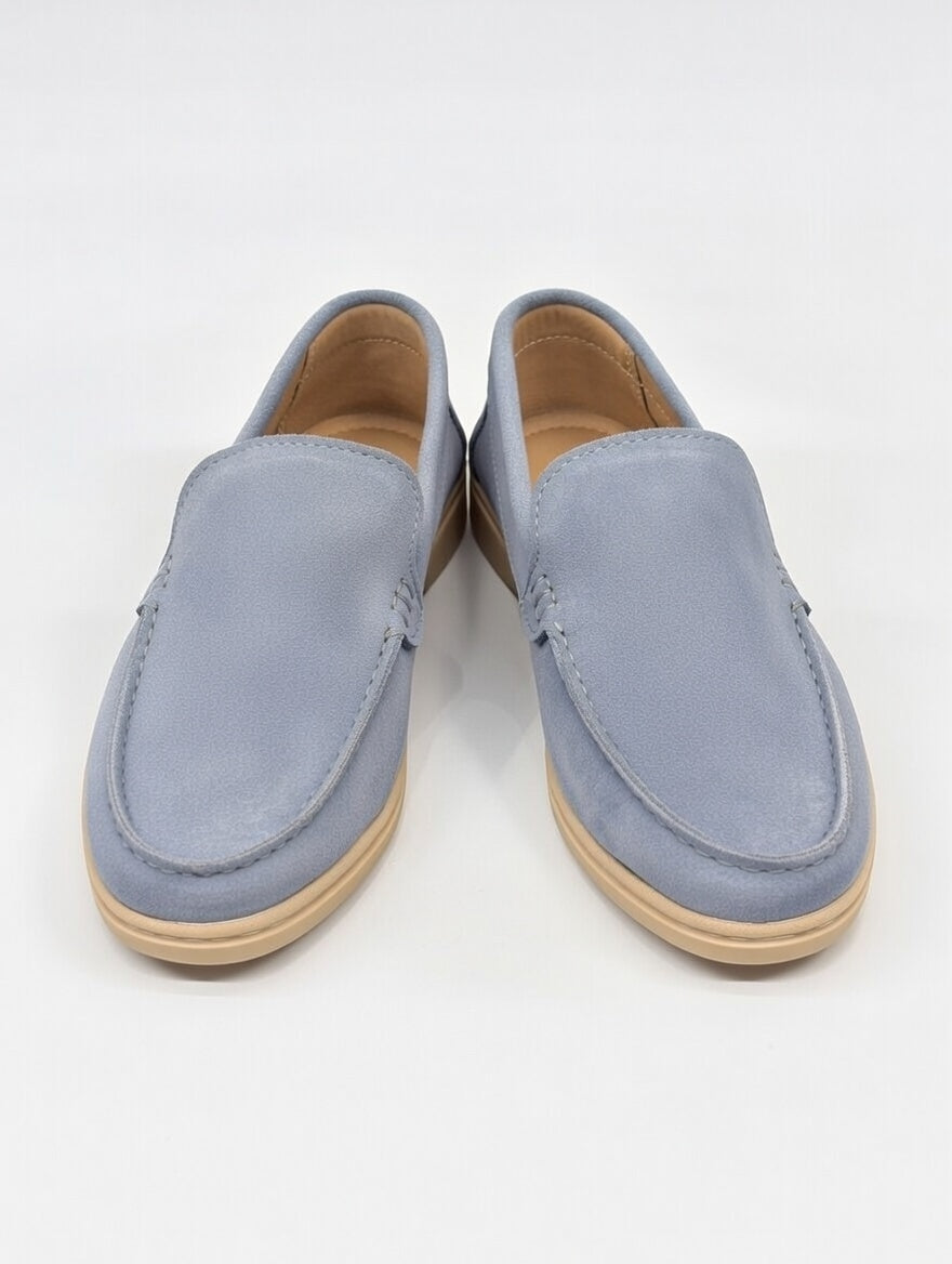 Men’s Blue Suede Loafers – Comfortable Slip-On Casual & Smart Shoes