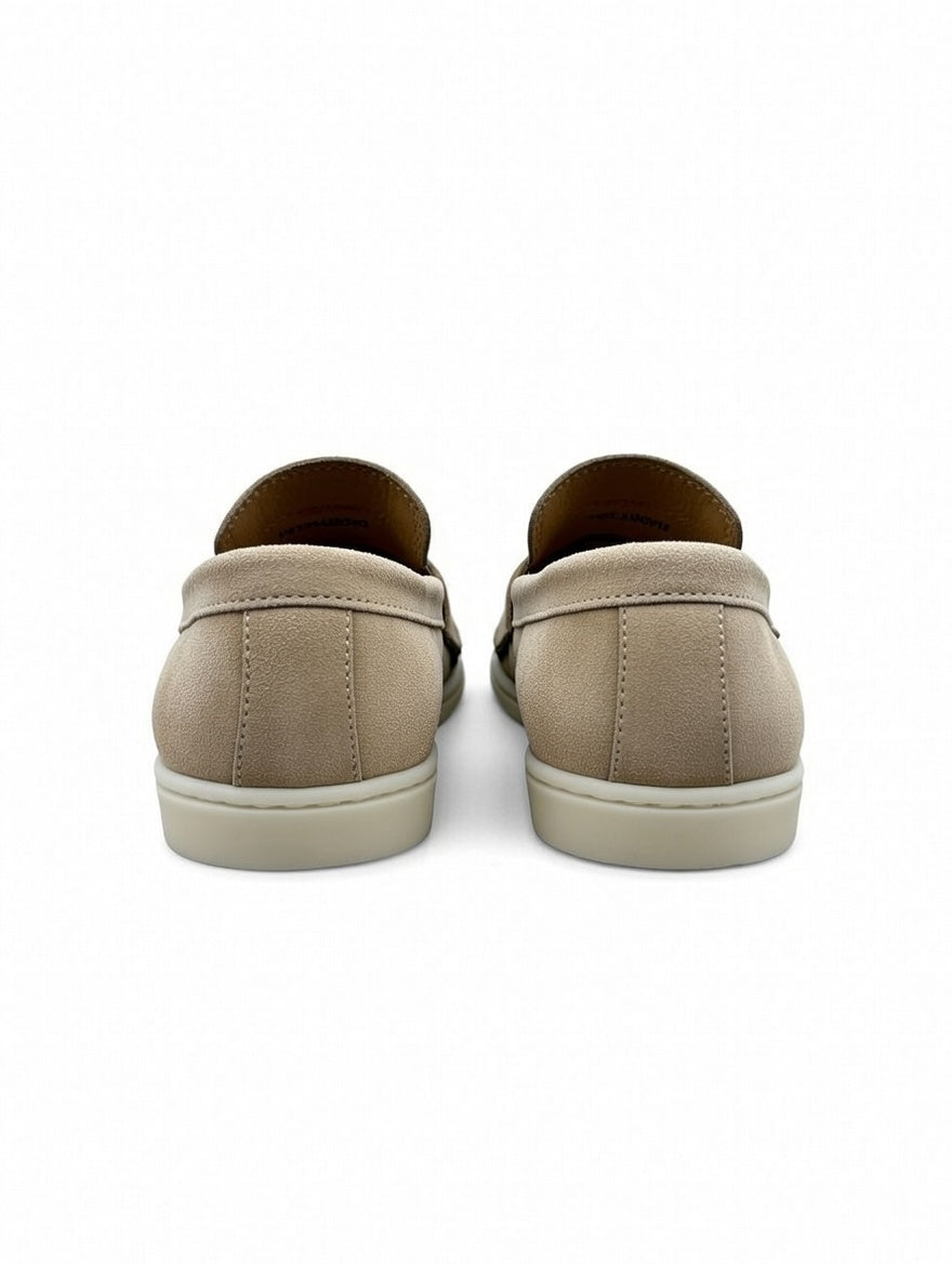 Premium Beige Designer Loafers for Men – Comfortable Slip-On Casual Shoes