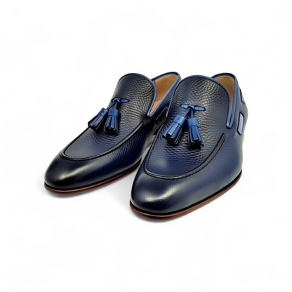AS - Koop"Men's Navy Blue Tassel Loafers